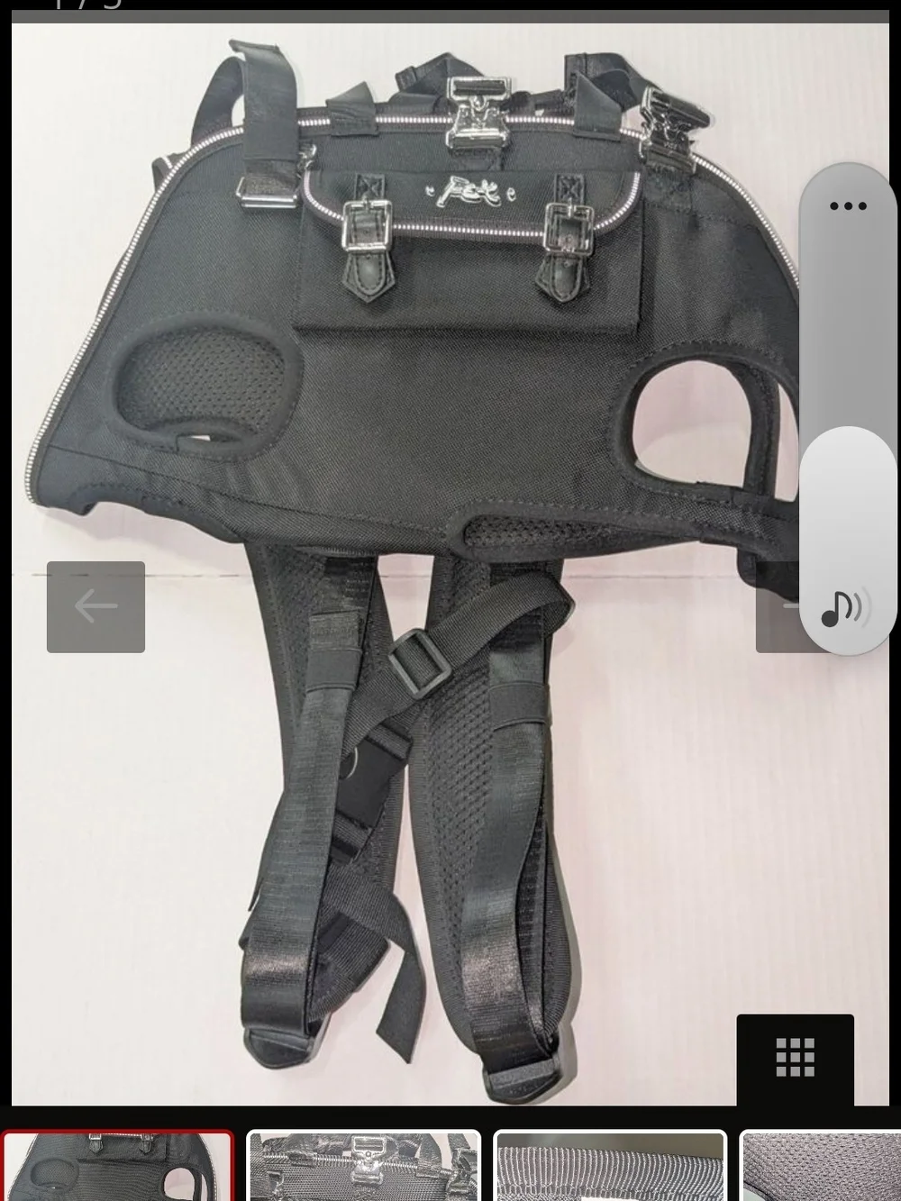 Black Pet Backpack Carrier with Vent Holes - Frenchie
